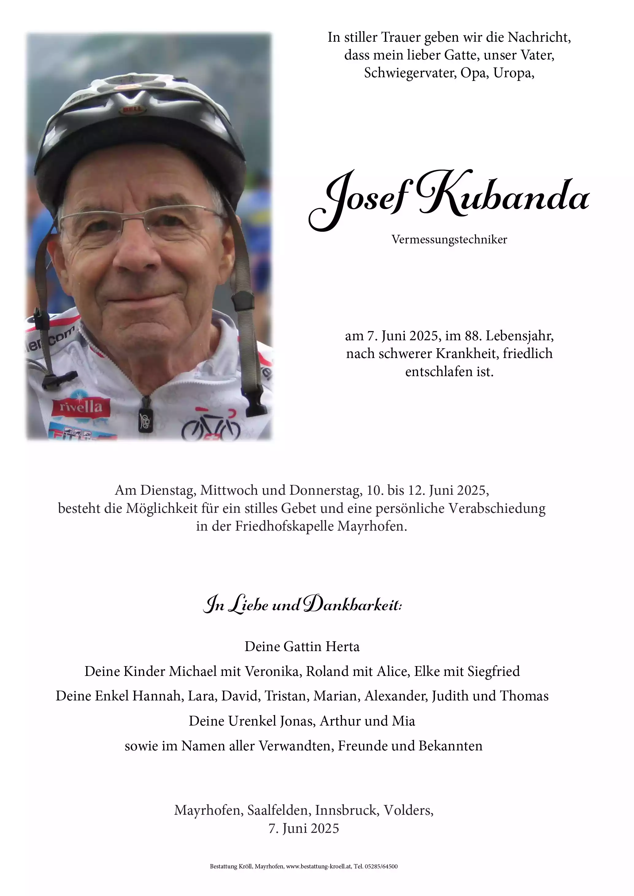 Parte von Josef Kubanda